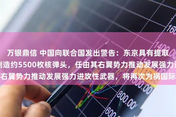 万银鼎信 中国向联合国发出警告：东京具有提取武器级钚能力，足以制造约5500枚核弹头，任由其右翼势力推动发展强力进攻性武器，将再次为祸国际社会